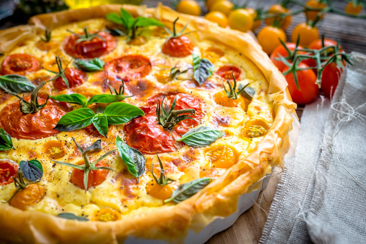 Recette Quiche aux tomates mozzarella - E-Santé