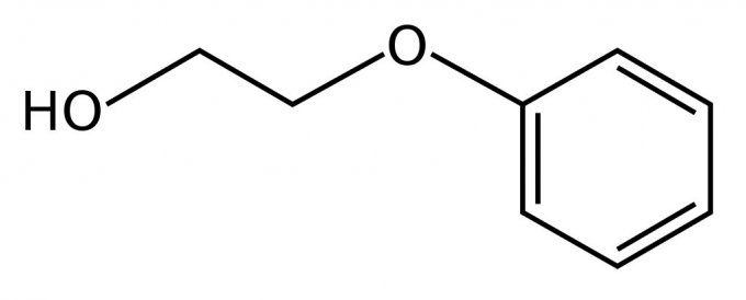 Image : formule du composé chimique phenoxyethanol