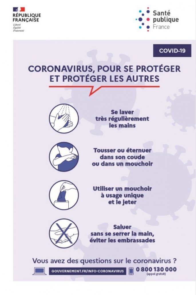 Coronavirus : les gestes barrières à respecter