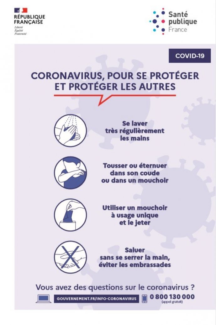 Image : les gestes barrières à toujours respecter