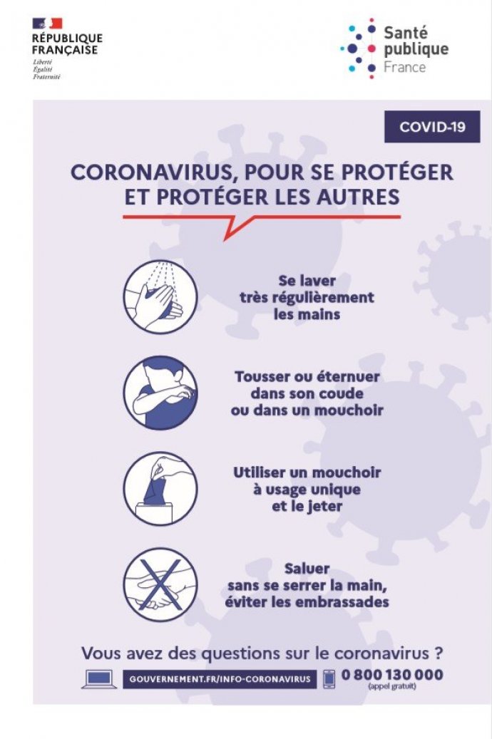 Photo : les gestes barrières à suivre pendant l&apos;épidémie