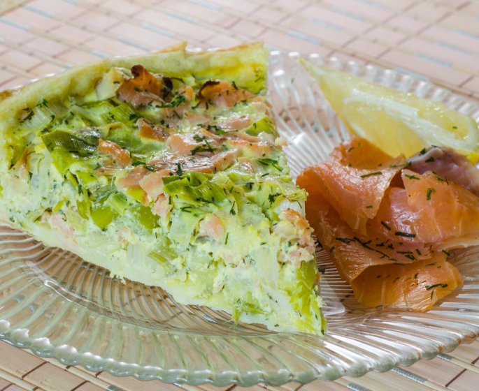 Cake au saumon fume et au poireau