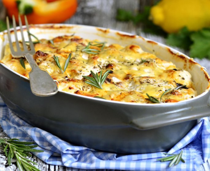 Gratin artichaut, pomme de terre, carotte, oignon rouge 