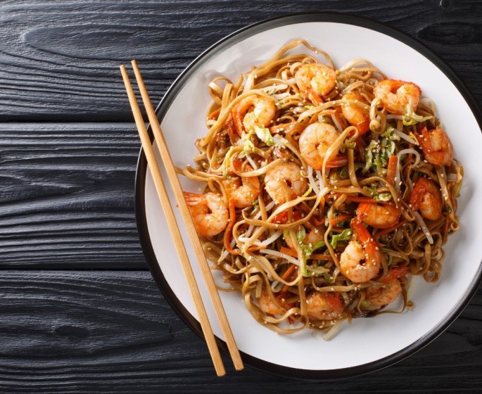 Nouilles aux crevettes