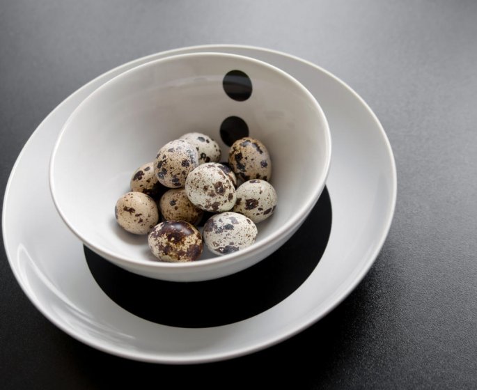 Salade potiron herbes oeufs de caille