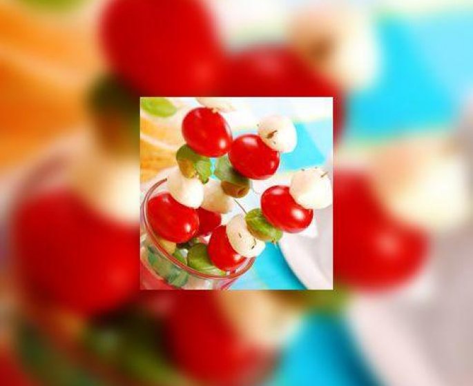 Brochettes de tomates mozzarella