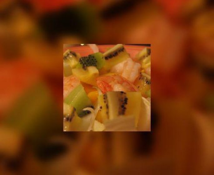 Salade de kiwis et de crevettes