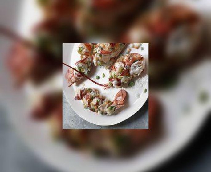 Homard poche, macedoine de legumes