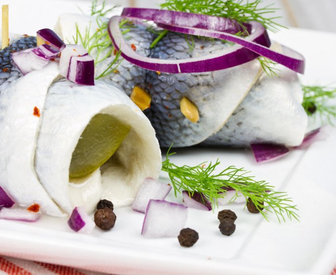 Salade de hareng, carotte, petits pois