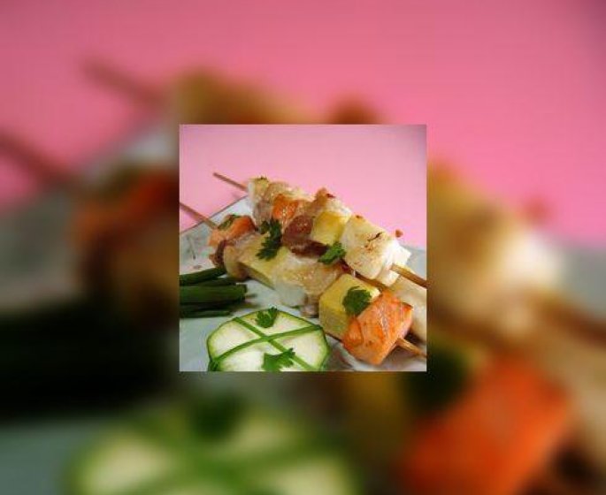 Brochettes de saumon au gingembre