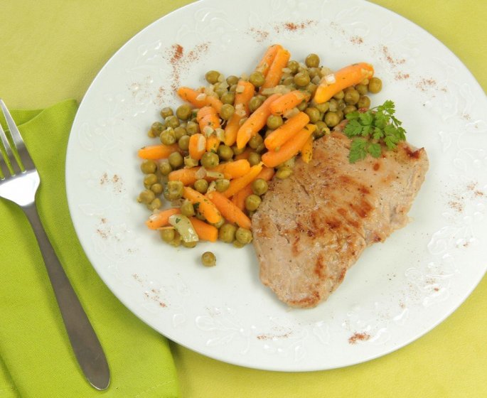 Escalope de veau aux petits pois