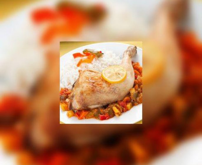 Poulet roti au citron et aux courgettes