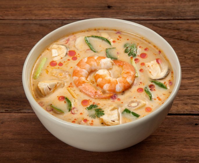 Crevettes, gingembre, coco