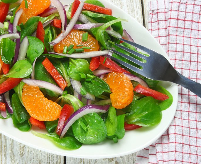 Salade de mache aux mandarines