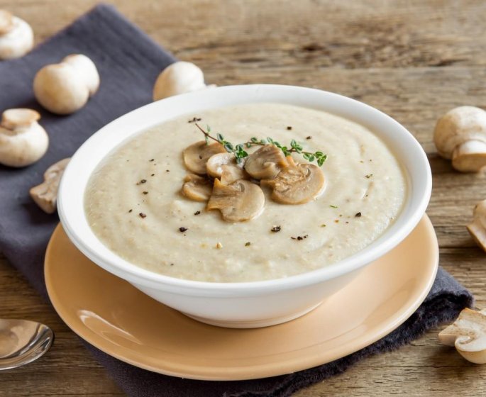 Creme de champignons et celeri a la ciboulette