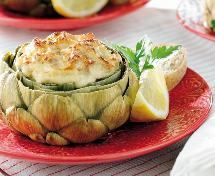 Coeurs d-artichauts gratines au chevre