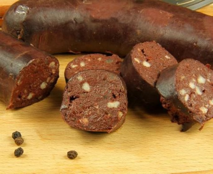 Verrines de Saint-Jacques, pommes et boudin noir