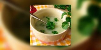 Soupe aux fanes de radis et cresson