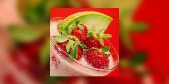 Melon au coulis de fraises