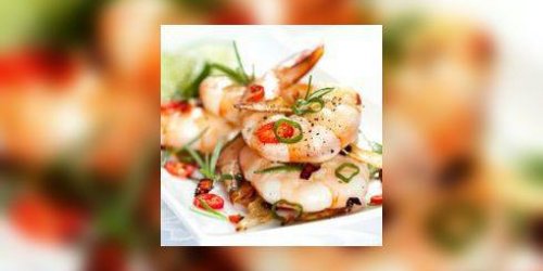 Gambas grillees sauce rouge