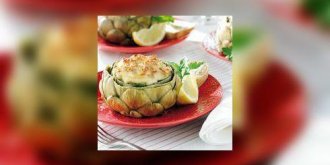 Coeurs d'artichauts farcis à la mozzarella croquante