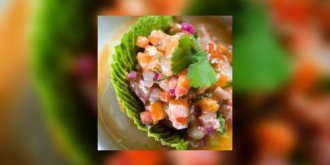 Tartare de saumon et Saint-Jacques