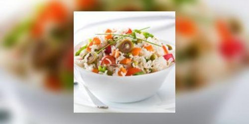 Salade de riz et de crudites
