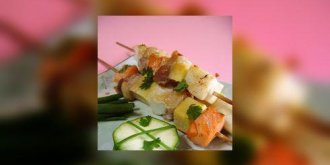 Brochettes de saumon au gingembre