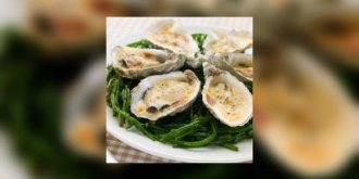 Huîtres gratinées au champagne