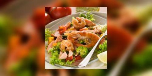 Salade de legumes aux fruits de mer