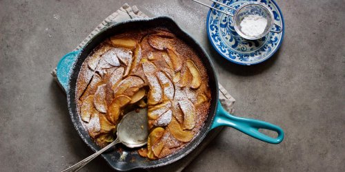 Clafoutis aux pommes, sorbet Granny Smith