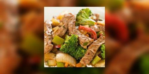 Rumsteck et legumes au wok
