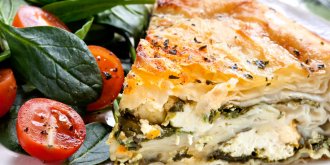 Tarte au fromage de chevre et aux epinards