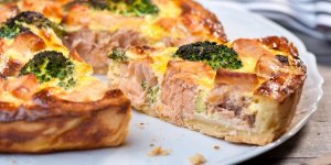 Quiche au saumon et au brocoli