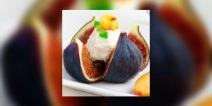 Figues et sorbet fromage blanc a la grenade