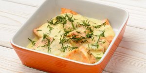 Gratin de saumon aux epinards