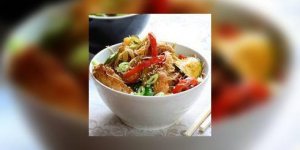 Blanc de poulet au yaourt, legumes sautes au wok