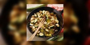 Courgettes braisees aux lardons