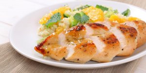 Emince de poulet et riz a l-orange