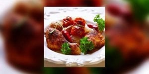 Poulet aux tomates coeur de boeuf 