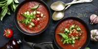 Gaspacho de poivrons au caillé de brebis