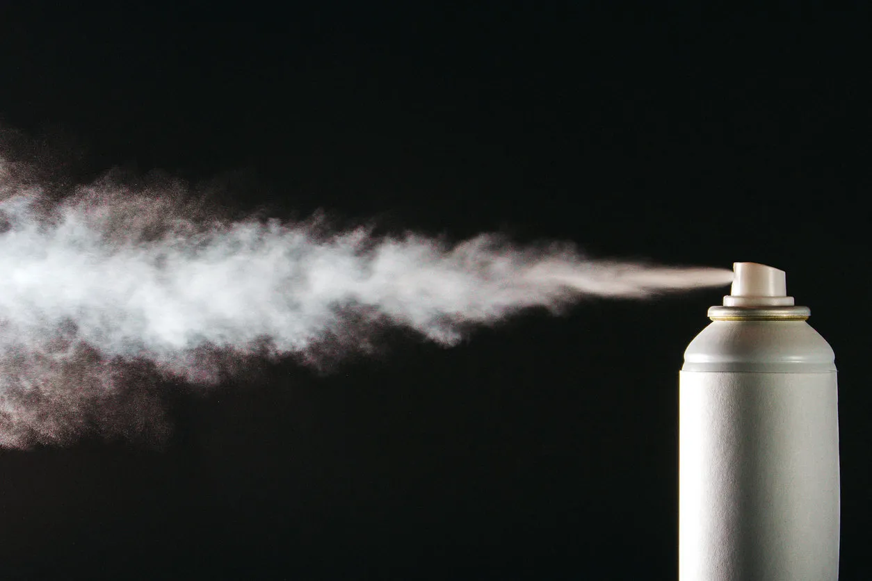 spray from a can close-up