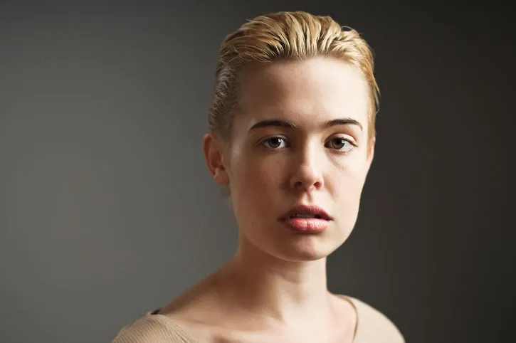 sad girl with short bleach blonde hair sad girl with short bleach blonde hair