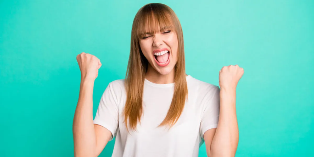 portrait of positive cheerful satisfied teen teenager feel rejoice candid content successful shout yell yeah celebrate dressed modern spring fashionable outfit isolated turquoise background portrait of positive cheerful satisfied teen teenager feel rejoice candid content successful shout yell yeah celebrate dressed modern spring fashionable outfit isolated turquoise background
