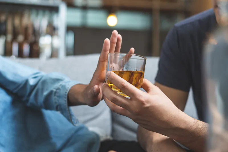stop alcohol concept person refuse to drink alcohol stop alcohol concept person refuse to drink alcohol
