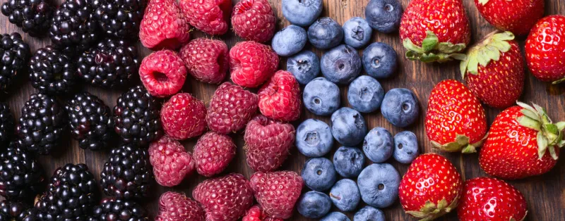 berries (strawberry , raspberry , blueberries & blackberries ) on wooden background berries (strawberry , raspberry , blueberries & blackberries ) on wooden background