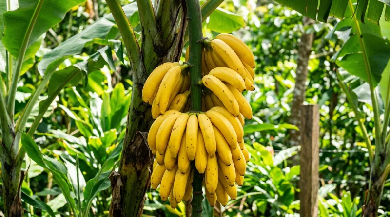 Une photo d'un régime de bananes fraîches et mûres