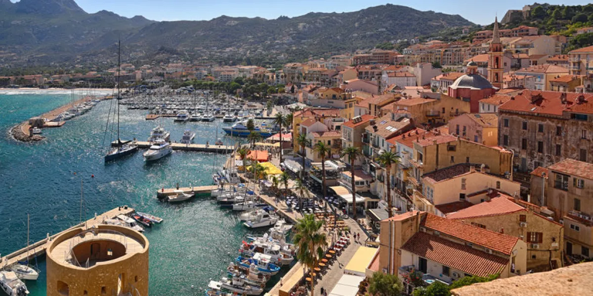 port of calvi (corsica) - overview from the citadel port of calvi (corsica) - overview from the citadel