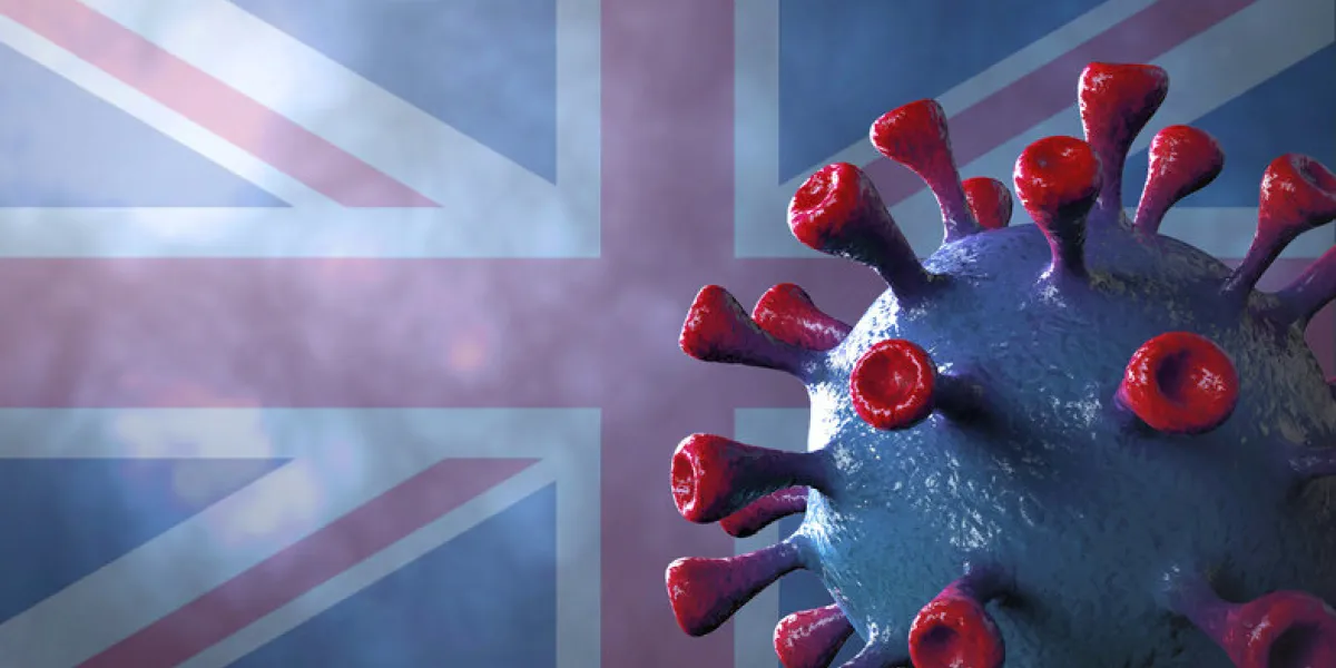 covid british and england variant, covid-19 virus with english flag covid british and england variant, covid-19 virus with english flag