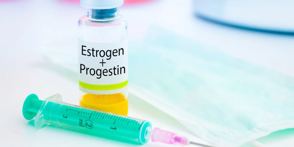 estrogen and progestin hormone injection vial for female hormone therapy estrogen and progestin hormone injection vial for female hormone therapy